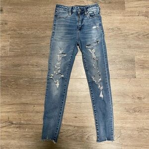 American eagle super hi rise jeggings 0short
